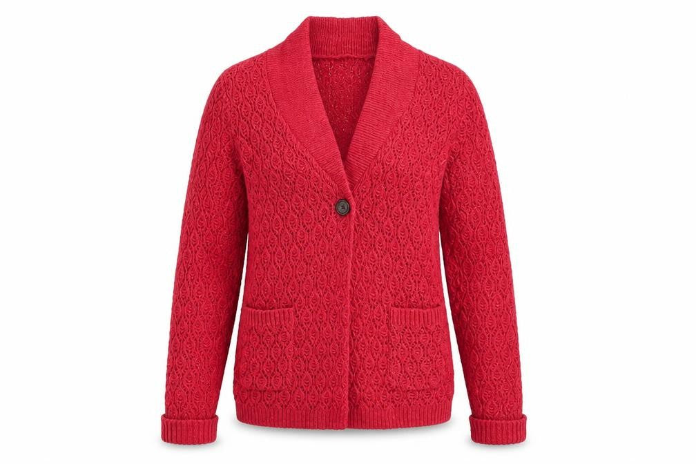 TU Womens Pink Round Neck Acrylic Cardigan Jumper Size S