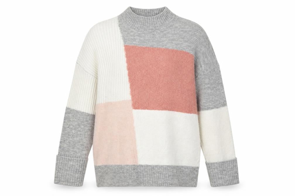New Look Womens Multicoloured High Neck Acrylic Henley Jumper Size M