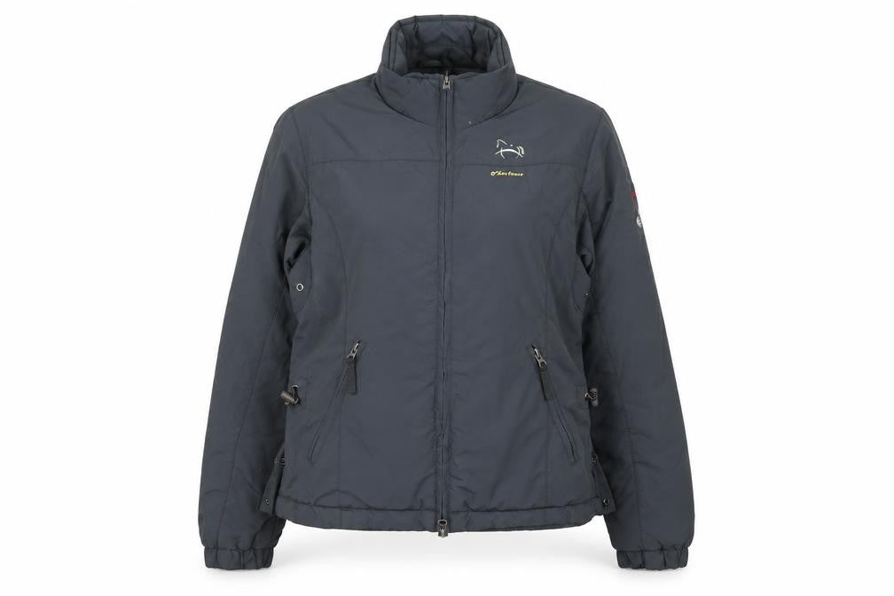 Front view of Ohasiasms women’s grey rain coat coat, size UK 12, zip