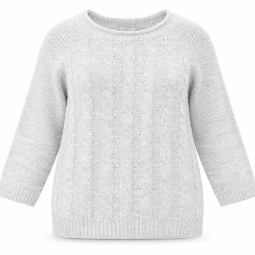 Love Knitwear Womens Grey Round Neck Acrylic Pullover Jumper Size 8