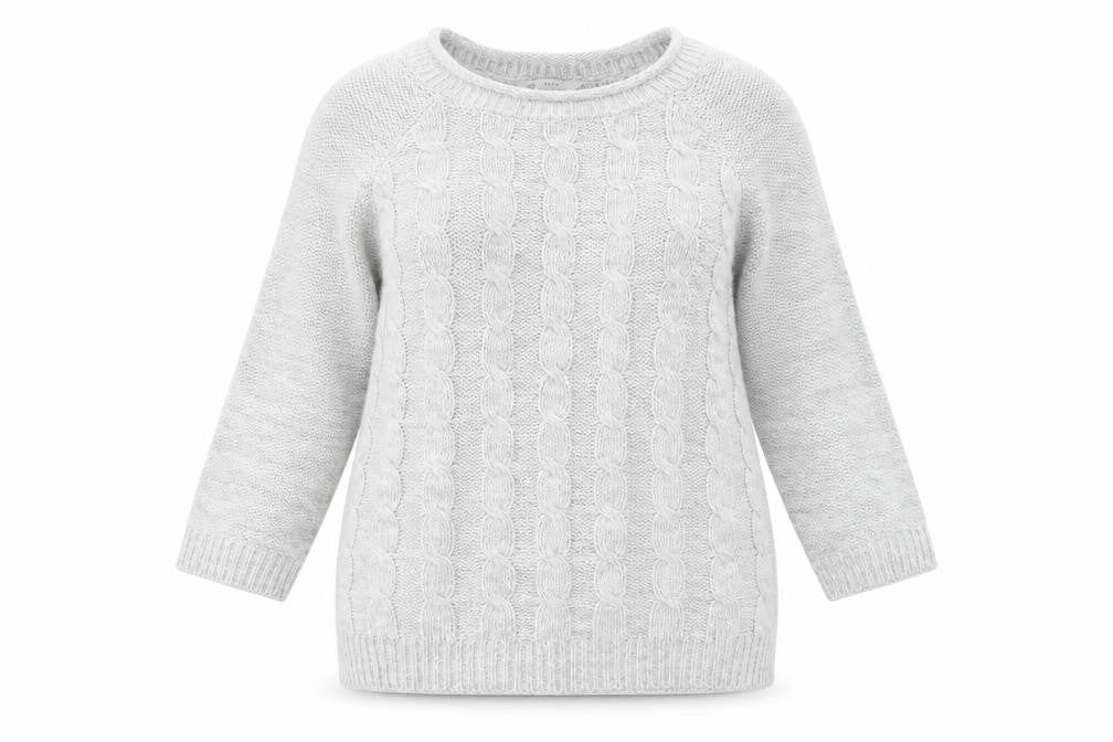 Love Knitwear Womens Grey Round Neck Acrylic Pullover Jumper Size 8