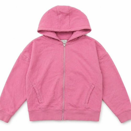 I Love Giirlswear Girls Pink Round Neck Cotton Full Zip Jumper Size 11 Years Zip