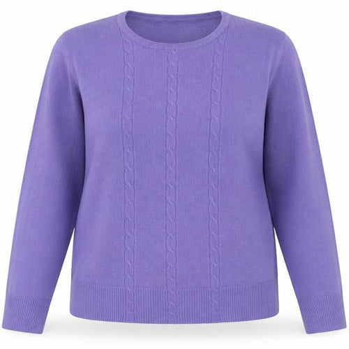 Debbie Morgan Womens Purple Round Neck Acrylic Pullover Jumper Size 2XL