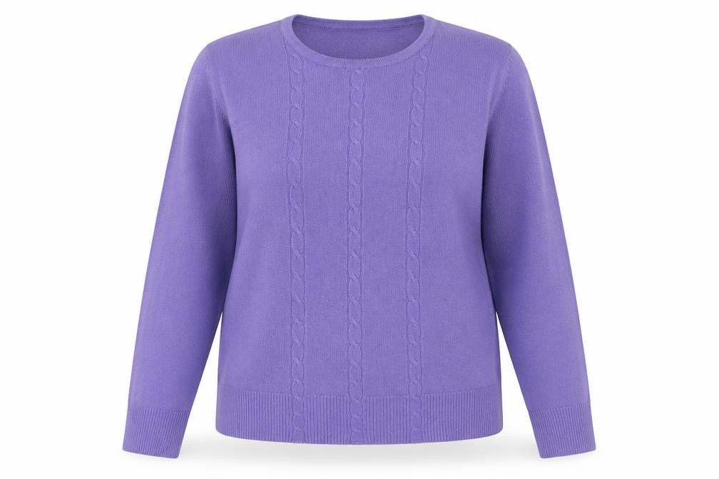 Debbie Morgan Womens Purple Round Neck Acrylic Pullover Jumper Size 2XL