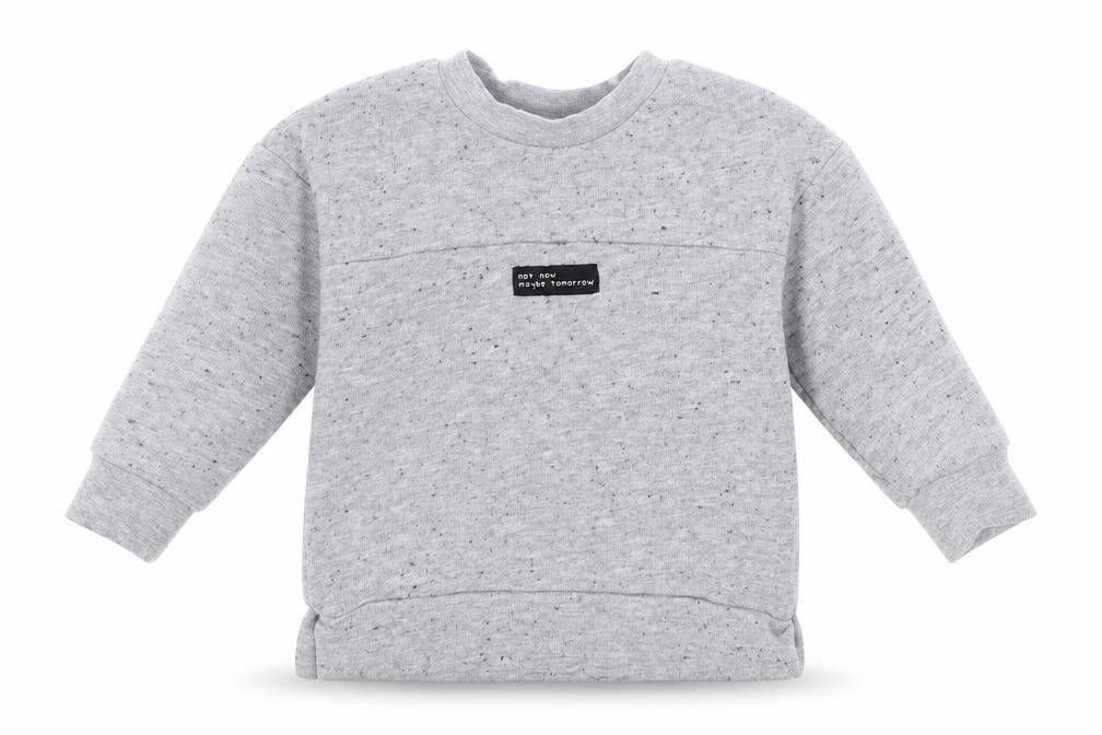 Front view of George Baby Grey Polyester Pullover T-Shirt, size 12-18, Months Round Neck Pullover - Not now. Maybe Tomorrow