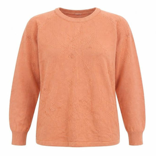 Country Casuals Womens Orange Round Neck Cotton Pullover Jumper Size S