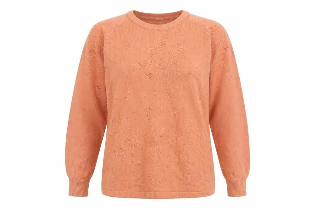 Country Casuals Womens Orange Round Neck Cotton Pullover Jumper Size S