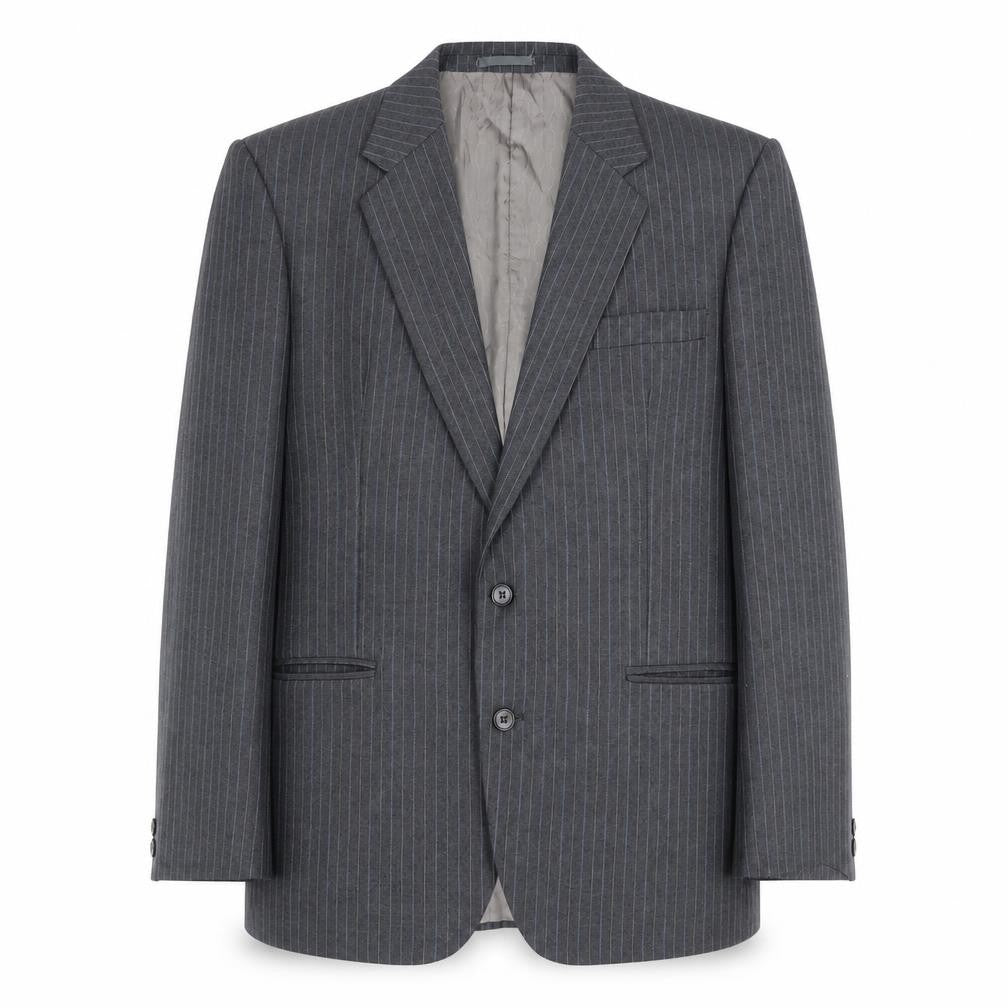 Front view of Hepworths men’s grey striped polyester jacket suit jacket, size 40