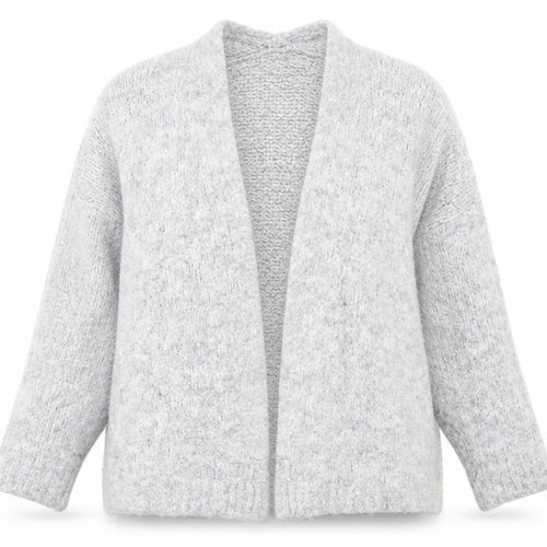 Vanessa Alexandra Womens Grey V-Neck Polyacrylate Fibre Cardigan Jumper Size S