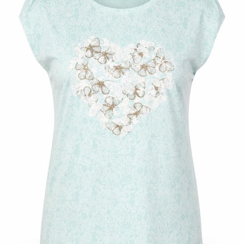 Originals Womens Blue Polyester Basic T-Shirt Size 16 Round Neck - Butterflies