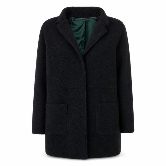 Front view of Next women’s black jacket coat, size UK 12, button