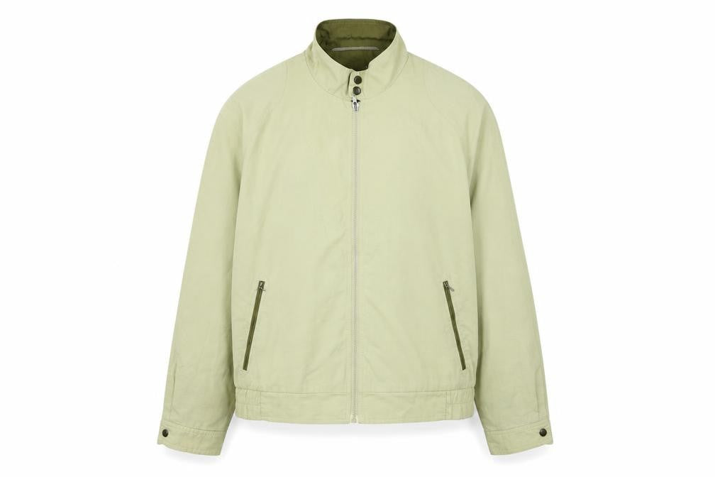 Front view of Hettlage men’s green jacket coat, size L, zip