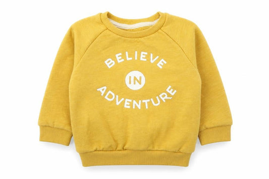 Front view of Atmosphere Baby Yellow Cotton jumper, size 12-18, Months Pullover