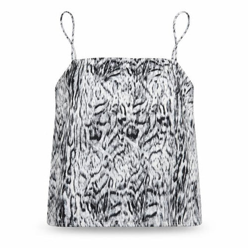 Topshop Womens Grey Animal Print Polyester Camisole Blouse Size M Square Neck