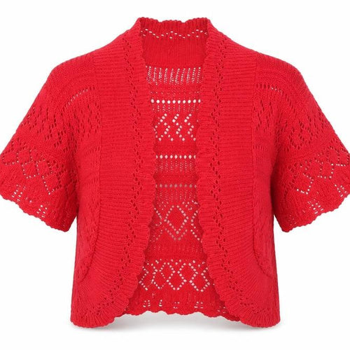Figaro Womens Red V-Neck Cotton Cardigan Jumper Size S