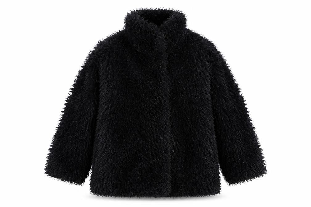 Front view of Atomsphere women’s black jacket, size UK 14, snap
