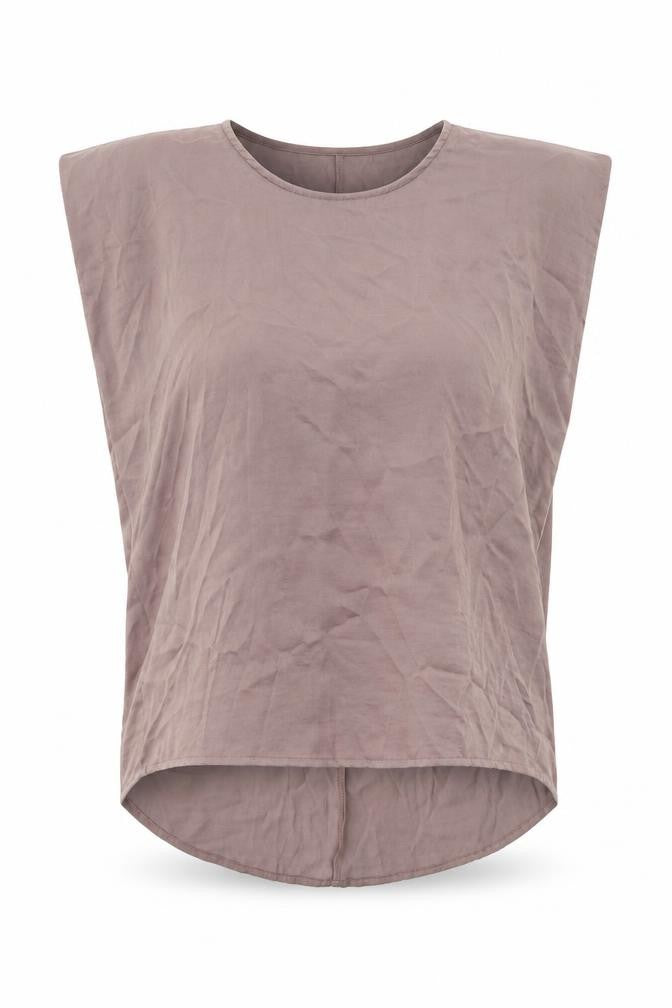 Front view of Forever 21 women’s purple polyester basic tank, size S, crew neck