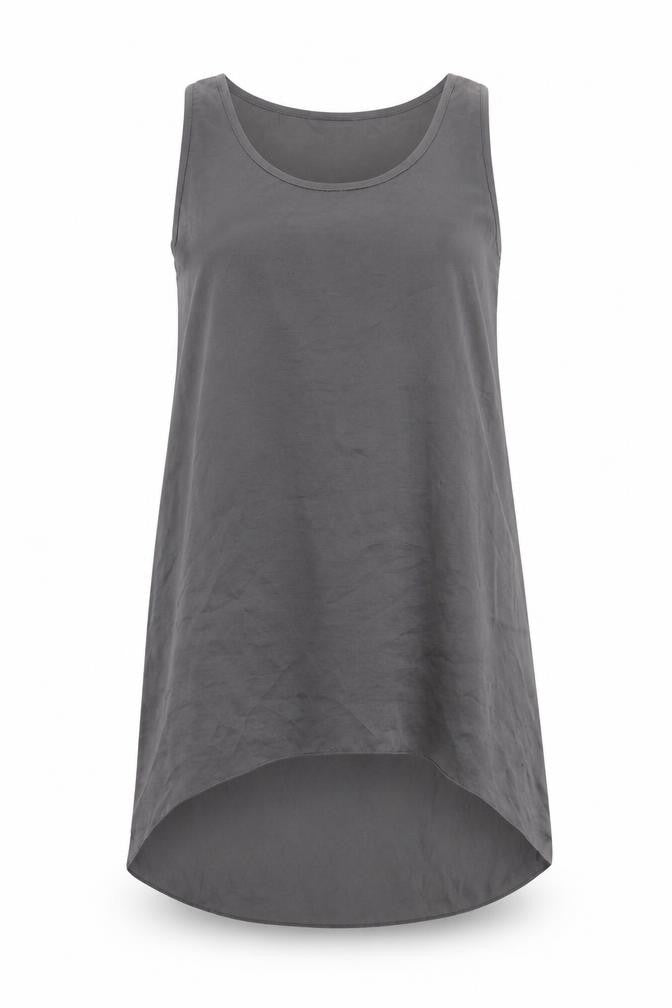 Phase Eight Womens Grey Cotton Tank Dress Size 12 Scoop Neck Pullover