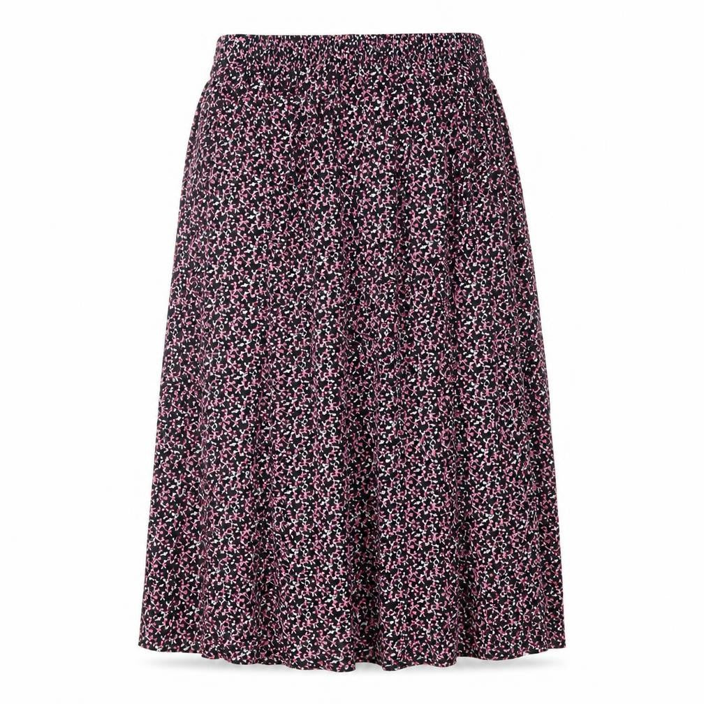 Preworn Womens Pink Floral Polyester A-Line Skirt Size L