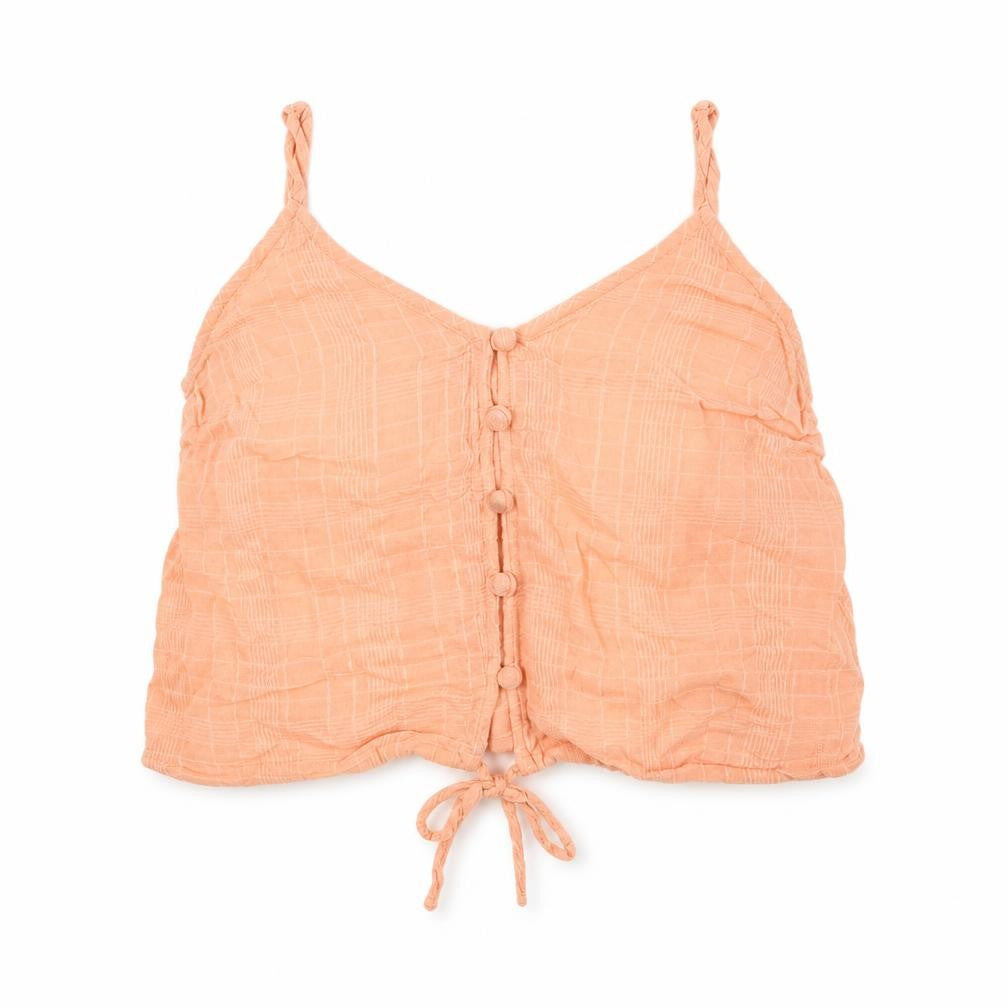 ASOS Womens Pink Cotton Cropped Tank Size 4 V-Neck - Tie Front