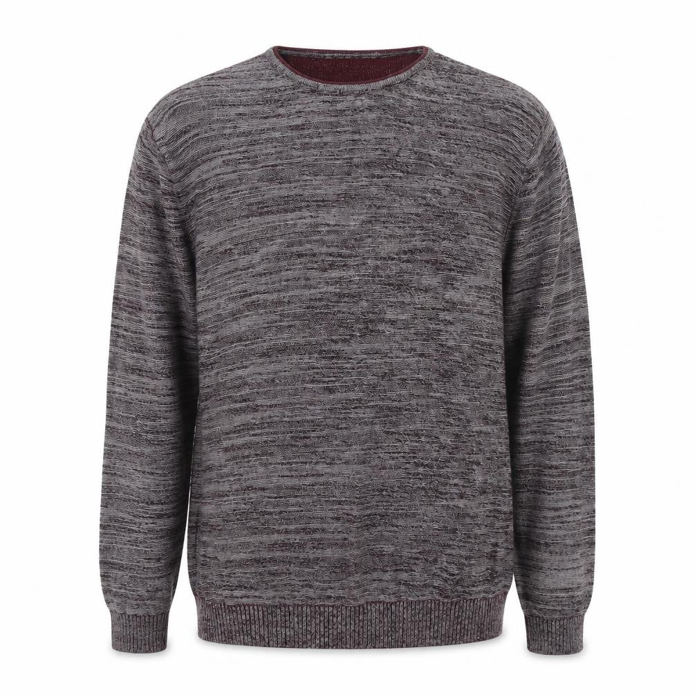 Front view of Matalan men’s grey round neck cotton jumper, size M