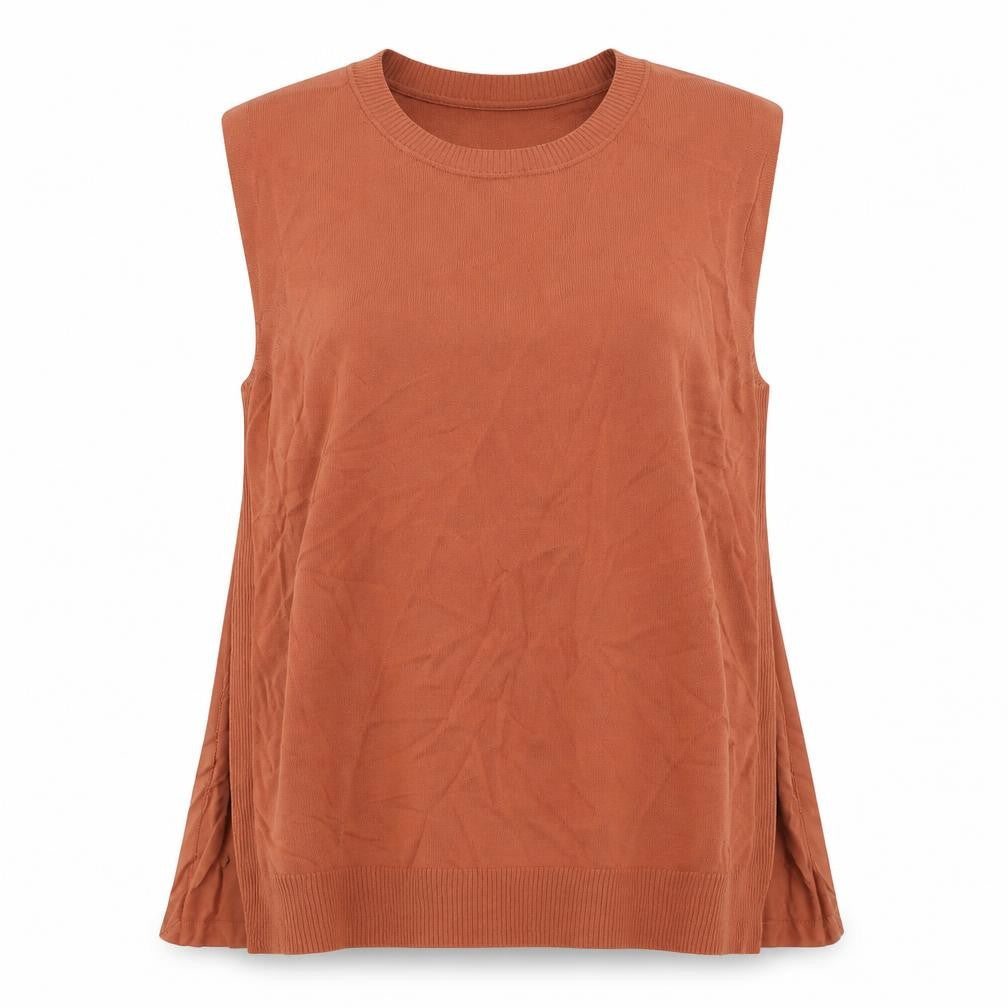 NEXT Womens Orange Round Neck Viscose Vest Jumper Size L
