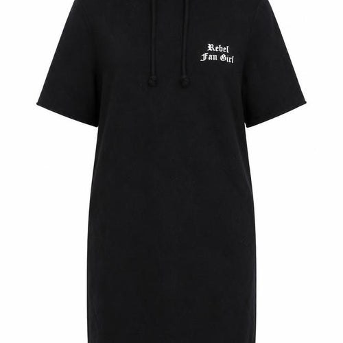 Divided by H&M Womens Black 100% Cotton Jumper Dress Size 8 Crew Neck Pullover