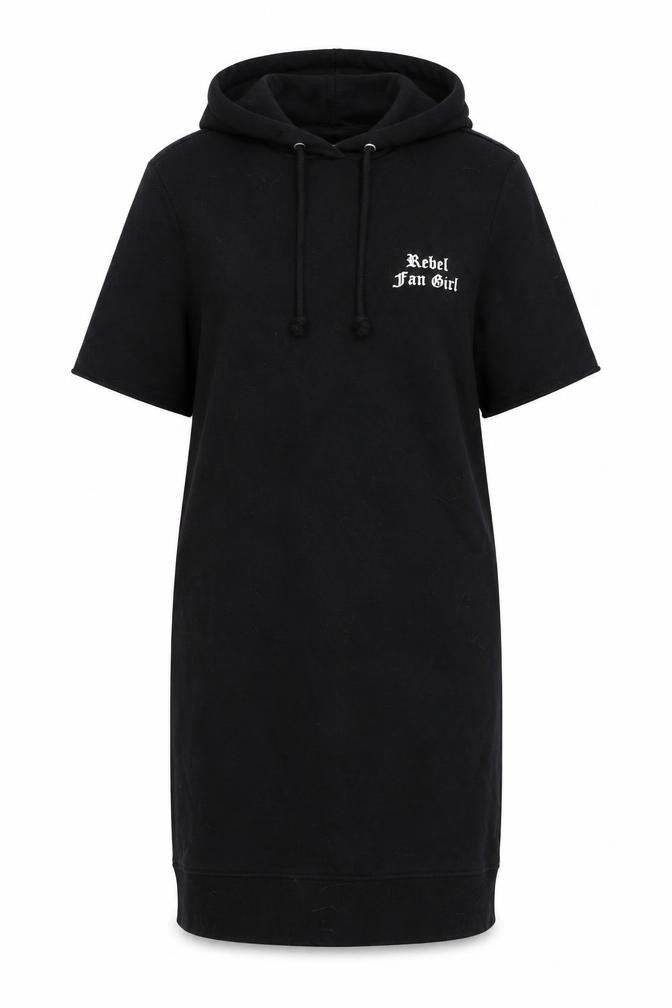 Divided by H&M Womens Black 100% Cotton Jumper Dress Size 8 Crew Neck Pullover