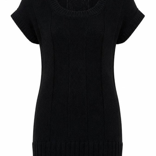 Red Herring Womens Black Acrylic Jumper Dress Size 10 Scoop Neck Pullover