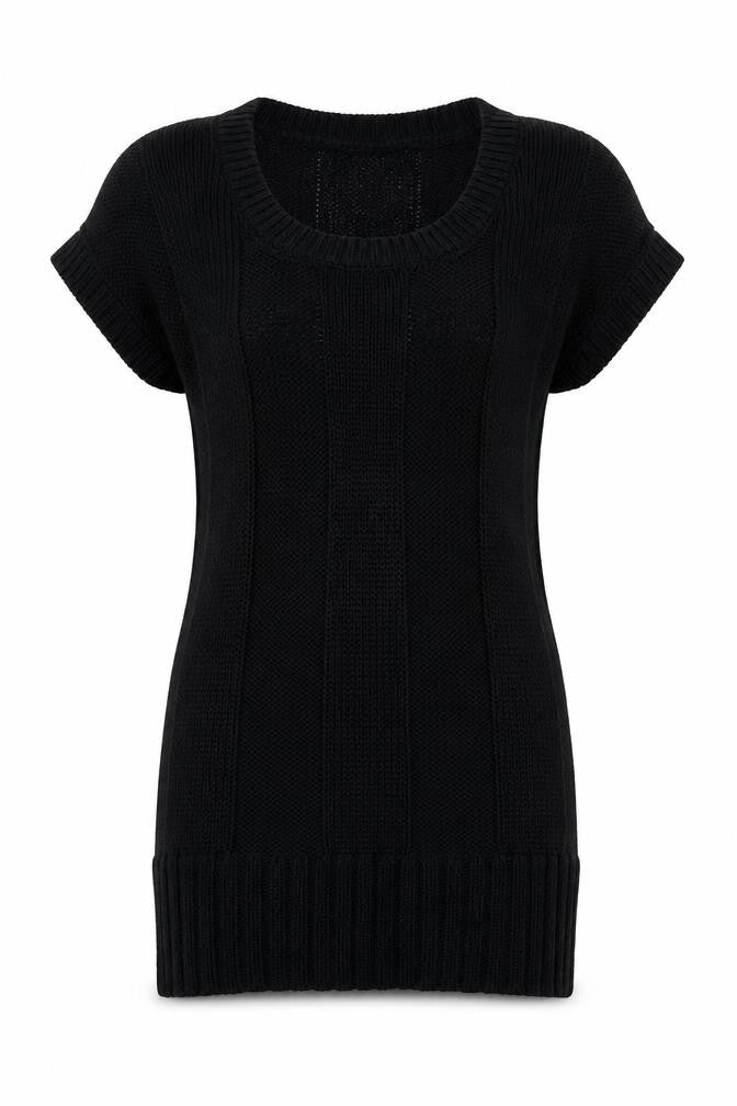 Red Herring Womens Black Acrylic Jumper Dress Size 10 Scoop Neck Pullover
