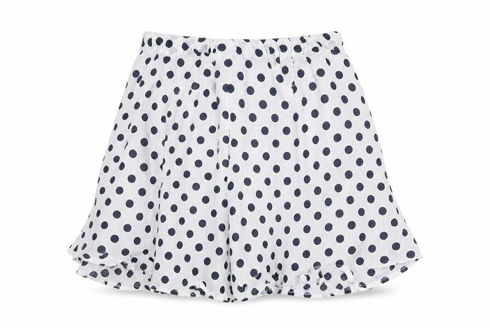 Preworn Womens White Polka Dot Polyester Flare Skirt Size 30 in