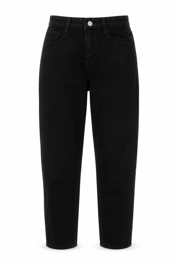 Syiwidii Womens Black Cotton Straight Jeans Size S L23 in Regular Button
