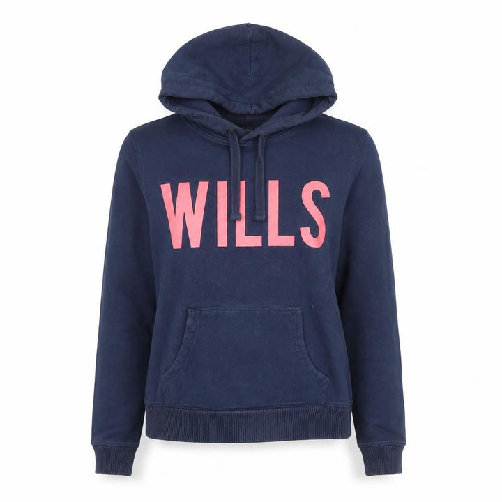Jack Wills Womens Blue Cotton Pullover Hoodie Size 8 Magnetic