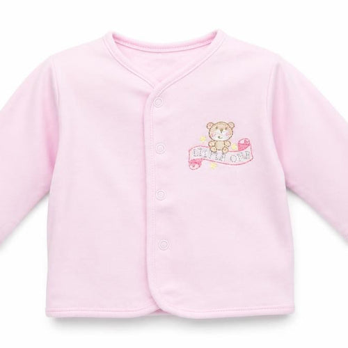 Just Too Cute Baby Pink Cotton Cardigan Jumper Size 0-3 Months Snap - Little one