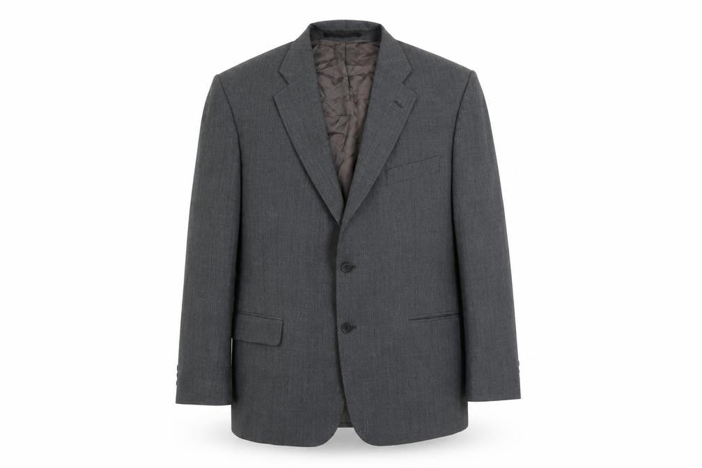 Front view of St Michael men’s grey wool jacket suit jacket, size 44