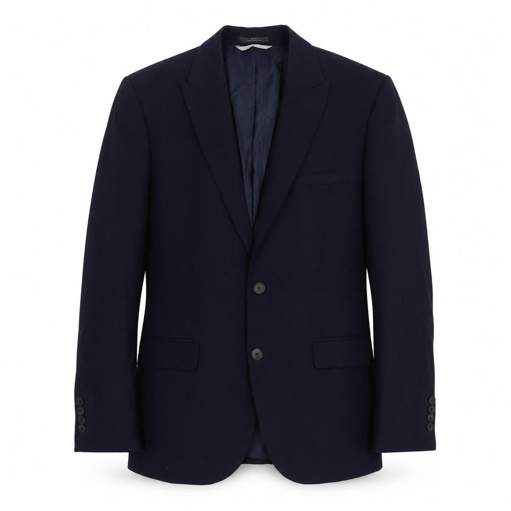Front view of Marks & Spencer men’s blue polyester jacket suit jacket, size 40