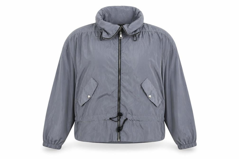 Front view of Rising women’s grey jacket, size M, zip