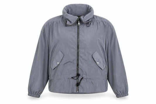 Front view of Rising women’s grey jacket, size M, zip