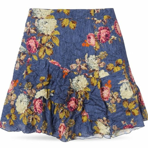 Oui Womens Multicoloured Floral Viscose Mini Skirt Size 8 Zip