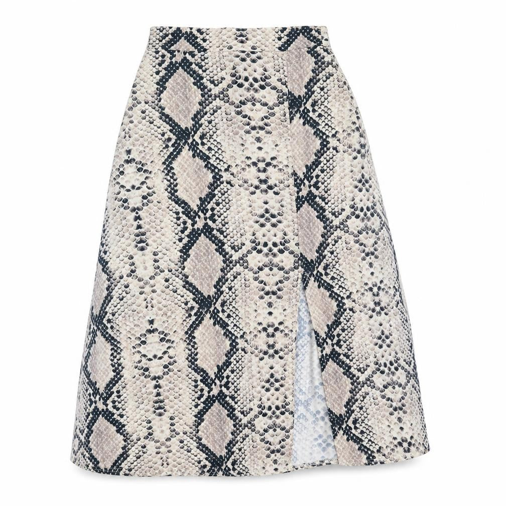 PRETTYLITTLETHING Womens Multicoloured Animal Print Polyester A-Line Skirt Size 4 Zip