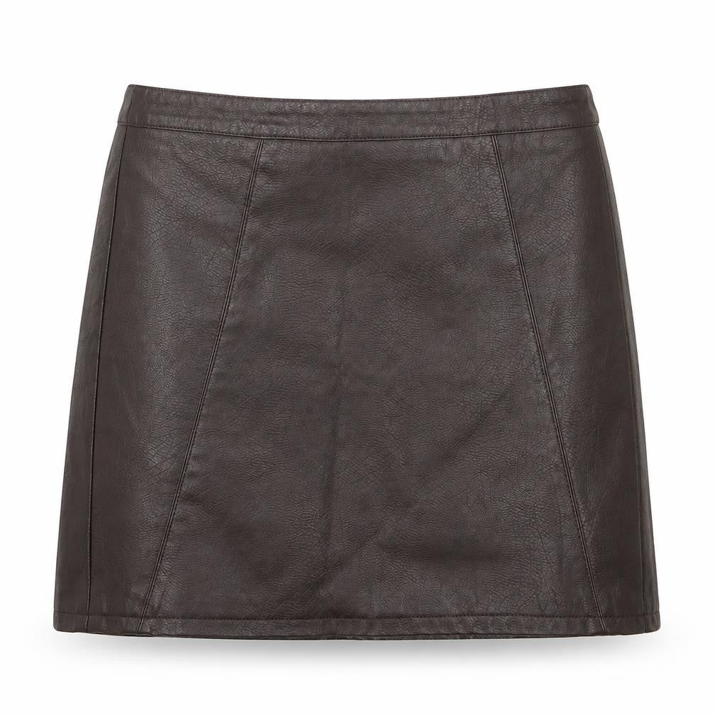 Dorothy Perkins Womens Black Polyurethane A-Line Skirt Size 10 Zip