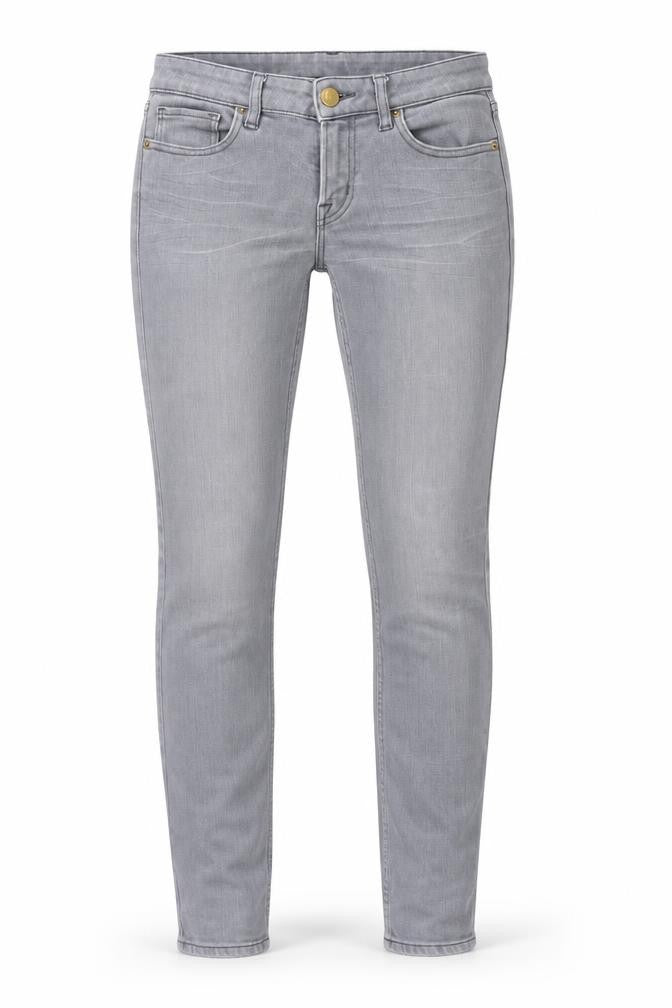 Uniqlo Womens Grey Cotton Skinny Jeans Size 6 L32 in Regular Button