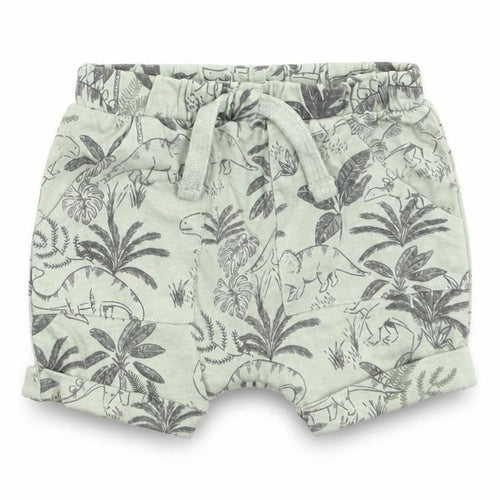 TU Boys Multicoloured Geometric Cotton Cropped Trousers Size 0-3 Months Drawstring - Dinosaurs