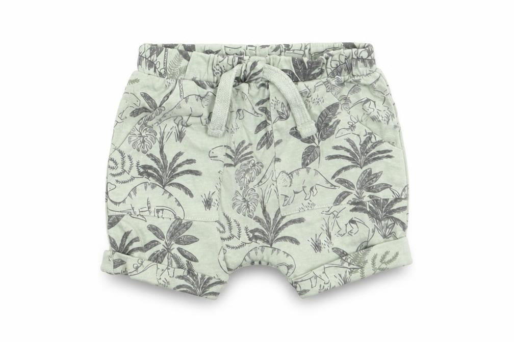 TU Boys Multicoloured Geometric Cotton Cropped Trousers Size 0-3 Months Drawstring - Dinosaurs