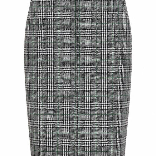 Stradivarius Womens Black Plaid Polyester Straight & Pencil Skirt Size 6