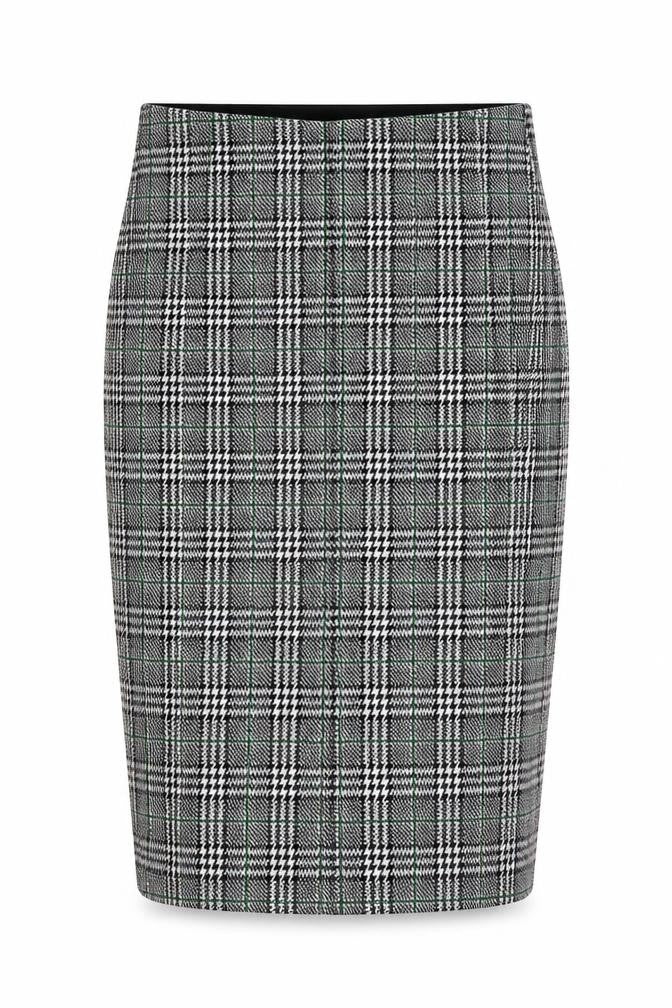 Stradivarius Womens Black Plaid Polyester Straight & Pencil Skirt Size 6