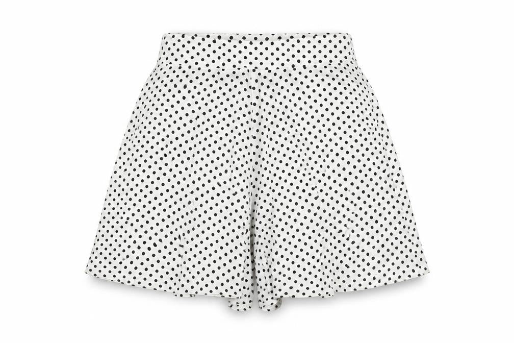 Boohoo Womens White Polka Dot Viscose Culotte Shorts Size 6 L3 in Regular Drawstring