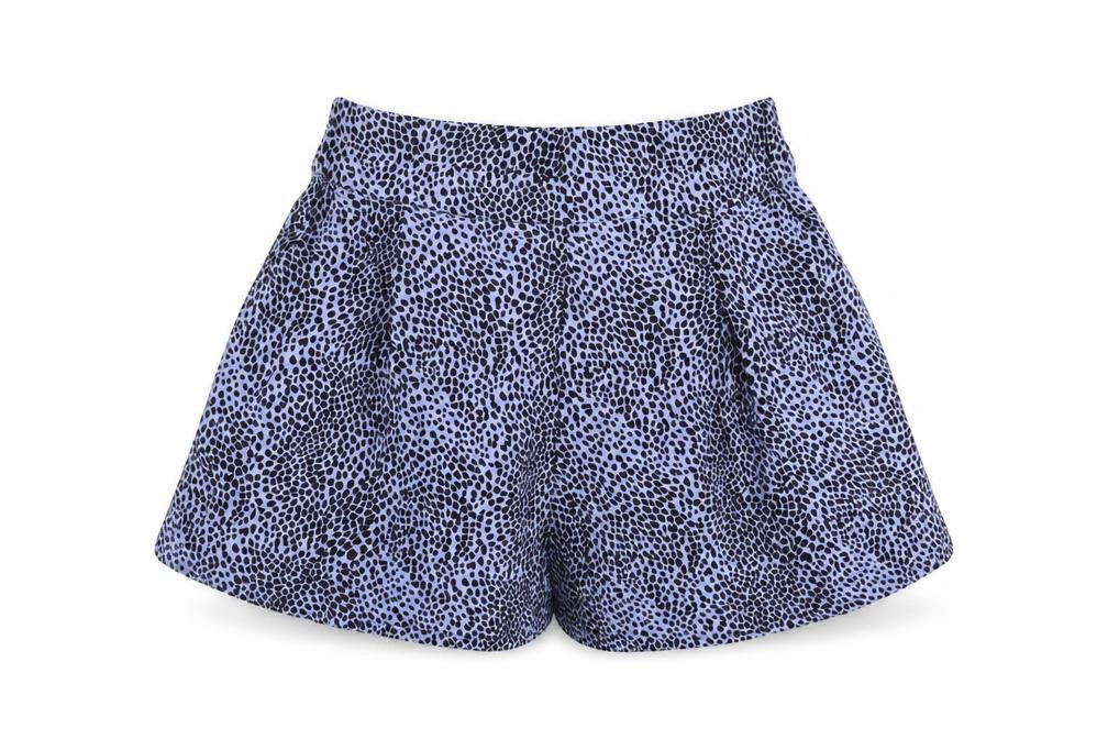 Marks and Spencer Womens Blue Animal Print Polyester Sweat Shorts Size 6 L3 in Regular Zip
