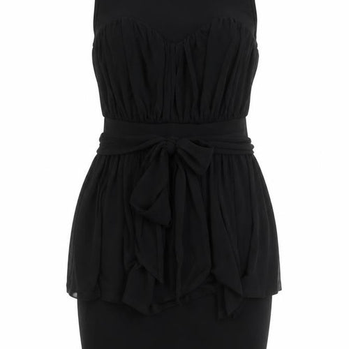 French Connection Womens Black Viscose Pencil Dress Size 6 Round Neck Pullover