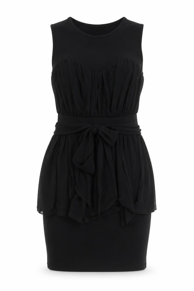 French Connection Womens Black Viscose Pencil Dress Size 6 Round Neck Pullover
